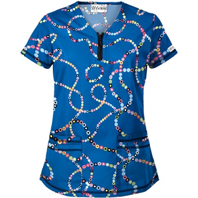 UA Life Saver Royal Print Scrub Top