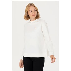 Kadın Ekru Bisiklet Yaka Sweatshirt