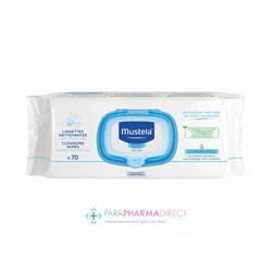 Mustela Peau Normale Lingettes Nettoyantes Visage, Mains et Siège 70 Lingettes