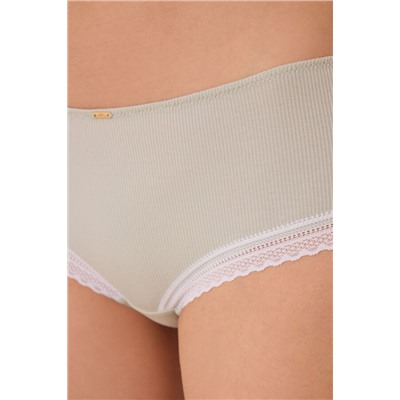 Braga boxer algodón canalé encaje verde