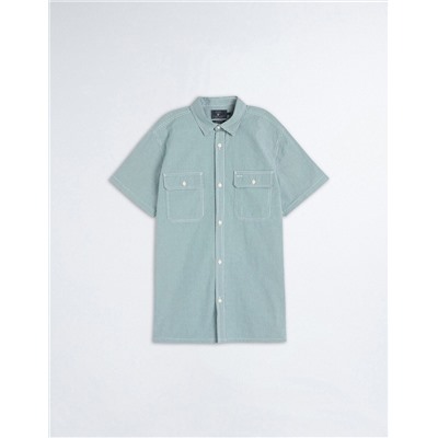 Vichy Short Sleeve Shirt, Men, Green