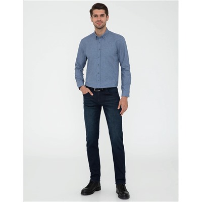 Mavi Slim Fit Uzun Kollu Gömlek
