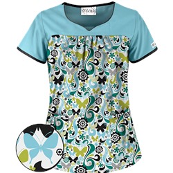 UA Flutter Flattery Black Scrub Top