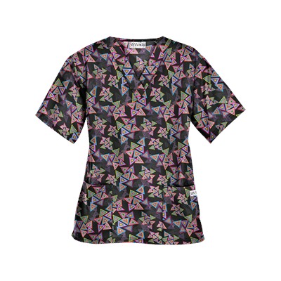 UA Right Angle Black Print Scrub Top
