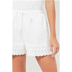 Short de pijama cintura alta - Blanco