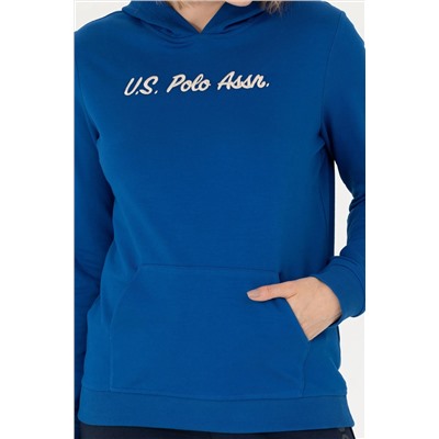 Kadın Saks Kapüşonlu Sweatshirt