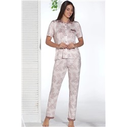 Sevim Kadın Renkli Düğmeli Pijama Takım 12812