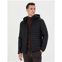 Siyah Slim Fit Mont
