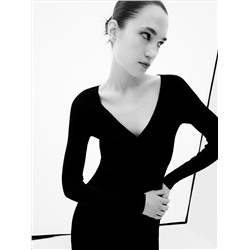 Strickkleid mit Gestreifter Struktur