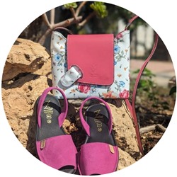 Ab. Zapatos 3106-8 magenta+Vera pelle flores fuxia АКЦИЯ