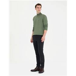 Siyah Slim Fit Kanvas Pantolon