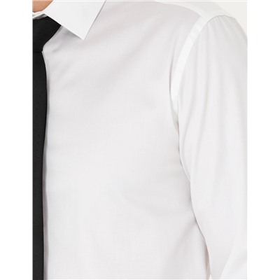 Beyaz Slim Fit Uzun Kollu Basic Gömlek