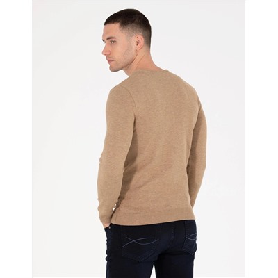 Camel Melanj Slim Fit Bisiklet Yaka Basic Triko Kazak