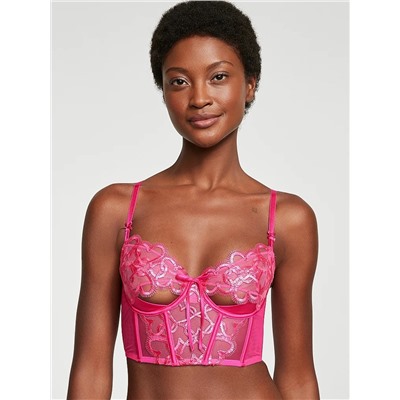 DREAM ANGELS Wicked Shimmer Heart Embroidery Open-Cup Corset Top
