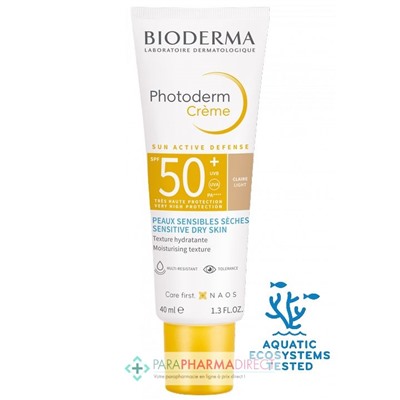 Bioderma Photoderm Crème - SPF50+ - Teinte Claire - Peaux Sensibles Sèches 40 ml