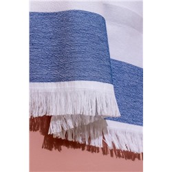 Lumine Pamuklu Plaj Havlusu - Beyaz/Turuncu - 70x150 cm