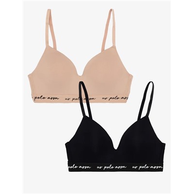 2PK WIRE FREE CLASP BACK BRAS WITH ADJUSTABLE STRAPS