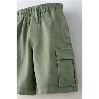 LOOSE-FITTING CARGO BERMUDA SHORTS