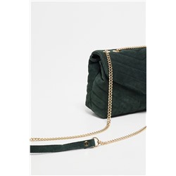 Bandolera de nobuk Mini Vivi Verde