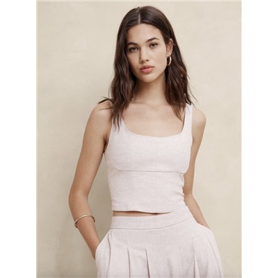 LINEN-BLEND BUSTIER