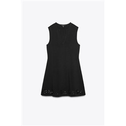 CUTWORK EMBROIDERY KNIT DRESS