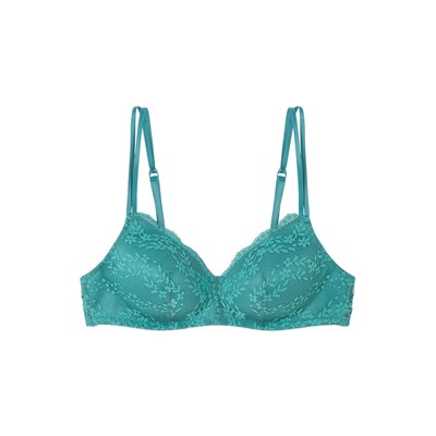 CHARMING Sujetador triangular encaje relleno verde