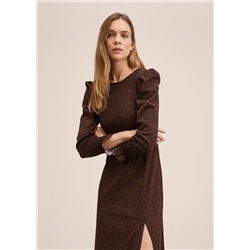 Vestido estampado manga abullonada -  Mujer | MANGO OUTLET España