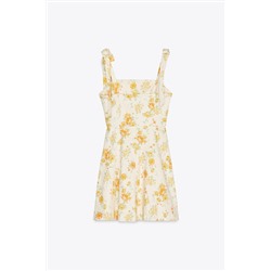 FLORAL POPLIN DRESS WITH BOWS