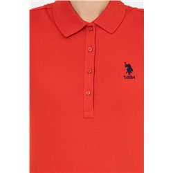 Kadın Kırmızı Basic Polo Yaka Tişört