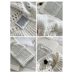 Милый женский вязаный ажурный пуловер с баской H&*M