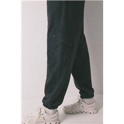 Pantalón largo carrot felpa fina gris