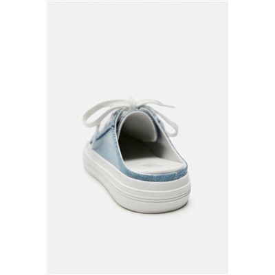 METALLIC DENIM MULE TRAINERS