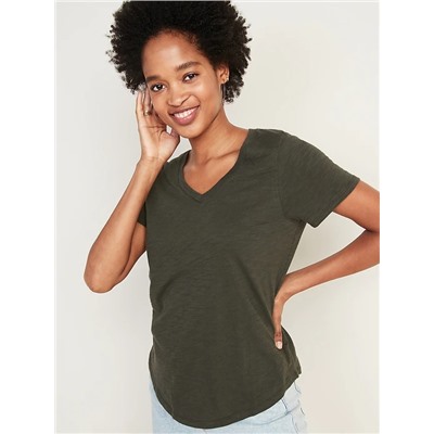 EveryWear Slub-Knit V-Neck T-Shirt for Women