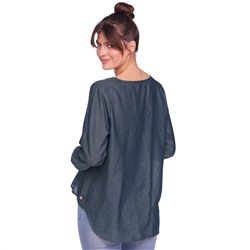 Damen Bluse im Denim-Look