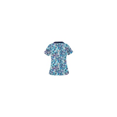 UA Have Hope Turquoise Scallop Neck Print Scrub Top