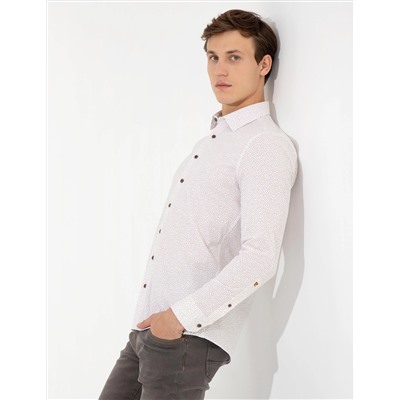 Kahverengi Ex. Slim Fit Uzun Kollu Gömlek