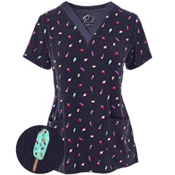 Maevn Scrubs Summer Treats Top