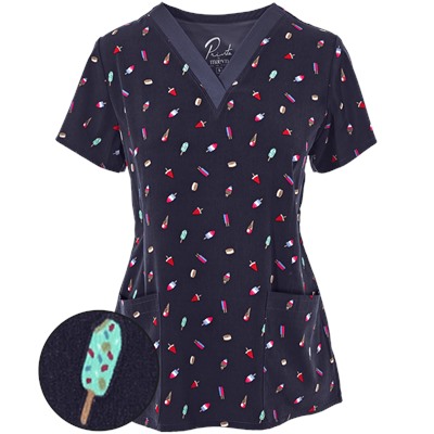 Maevn Scrubs Summer Treats Top