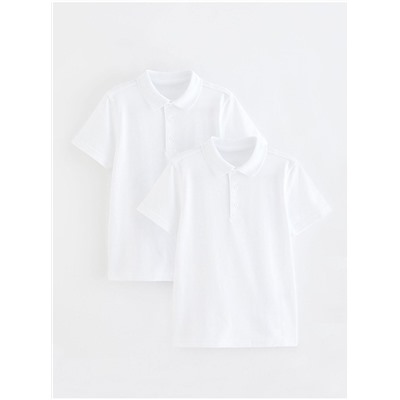 White School Polo Boys School Trousers and Girls School Skirt Set