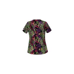 UA Imperial Garden Grey Stone Print Scrub Top