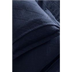 Triangle King Size %100 Pamuk Yatak Örtüsü - Lacivert - Lüks Koleksiyon