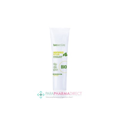 Bio Secûre Dentifrice au Fluor - Rafraîchit l'Haleine - A la Menthe Bio - BIO - 75 ml