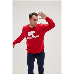 Bad Bear, Crewneck Lastik Baskı Sweatshırt - Kırmızı - Xxl - St05353-kırmızı-xxl