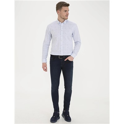 Açık Mavi Slim Fit Uzun Kollu Gömlek