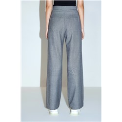 Pantalón palazzo de lana de tiro alto - Gris jaspeado