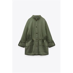 CHAQUETA CINTURA AJUSTABLE CON LINO