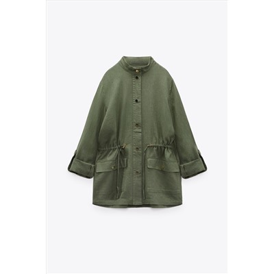 CHAQUETA CINTURA AJUSTABLE CON LINO