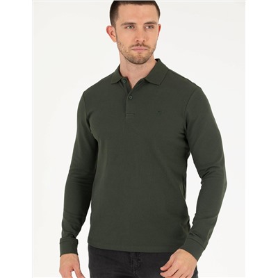 Koyu Yeşil Slim Fit Basic Sweatshirt