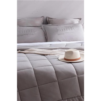 Bobigny Tek Kişilik SuperSoft Comforter Set - Gri