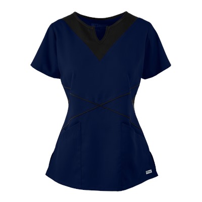 Grey's Anatomy Scrubs Modern Color Block Notch Neck Top